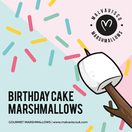 Birthday cake marshmallow box label