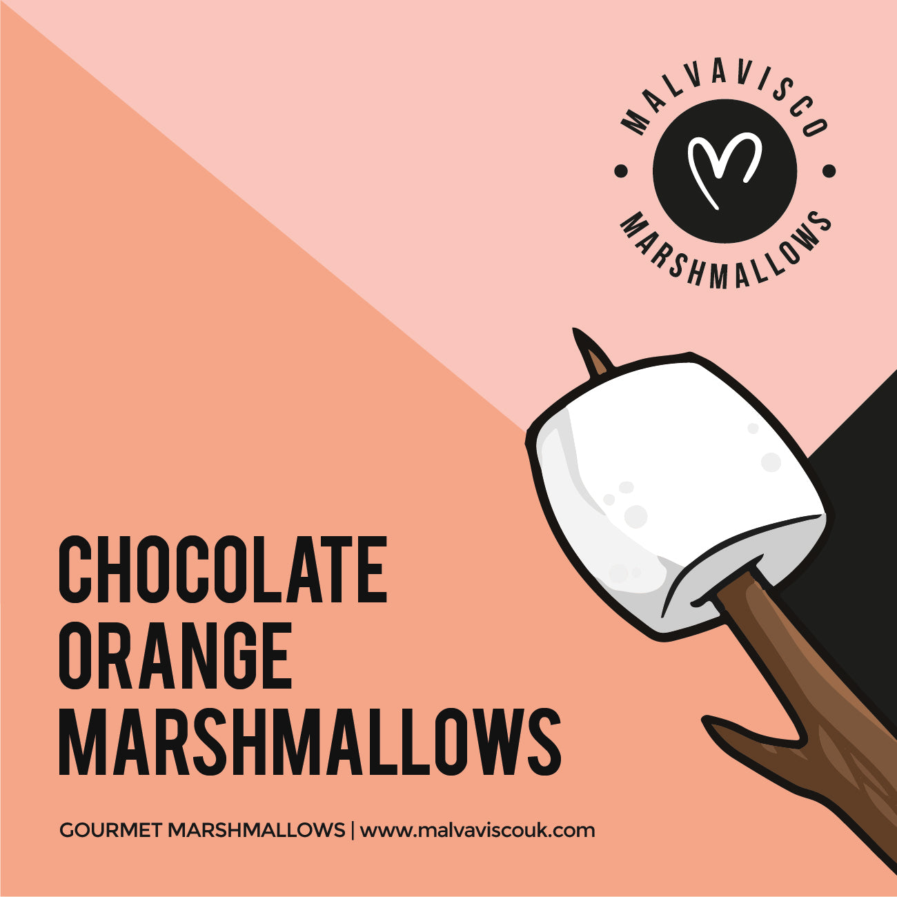 Chocolate Orange gourmet marshmallow box label