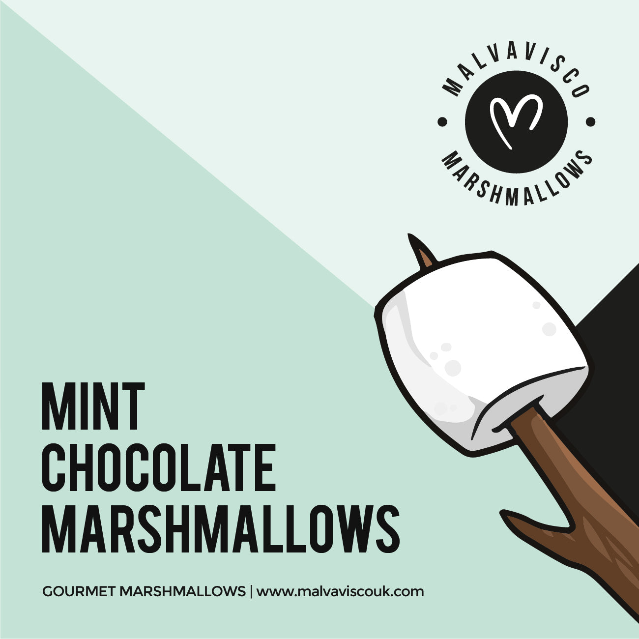 Mint Chocolate gourmet marshmallow box label