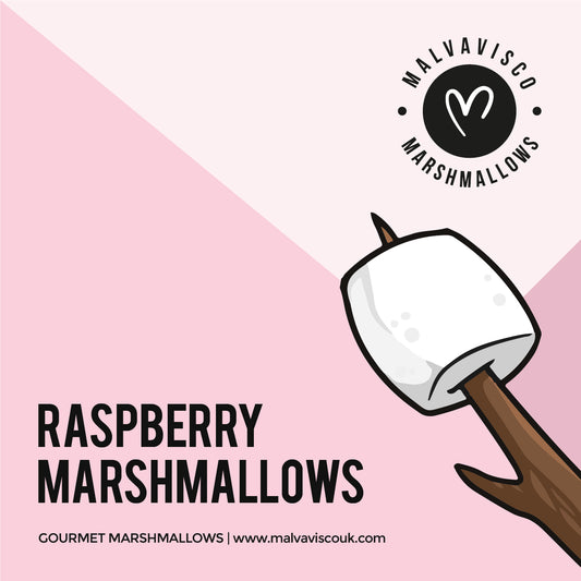 Raspberry gourmet marshmallows box label