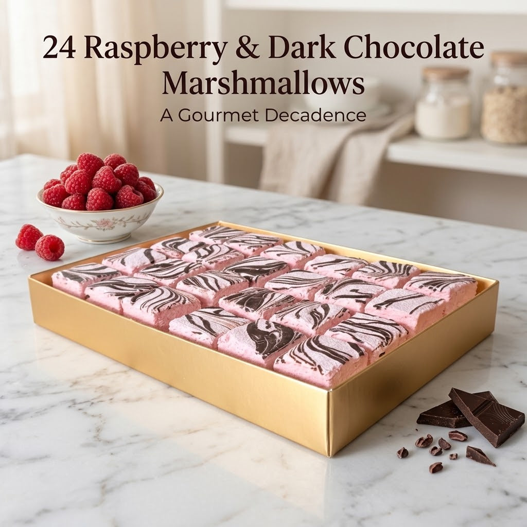 24 RASPBERRY & DARK CHOCOLATE MARSHMALLOWS