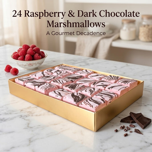 24 RASPBERRY & DARK CHOCOLATE MARSHMALLOWS