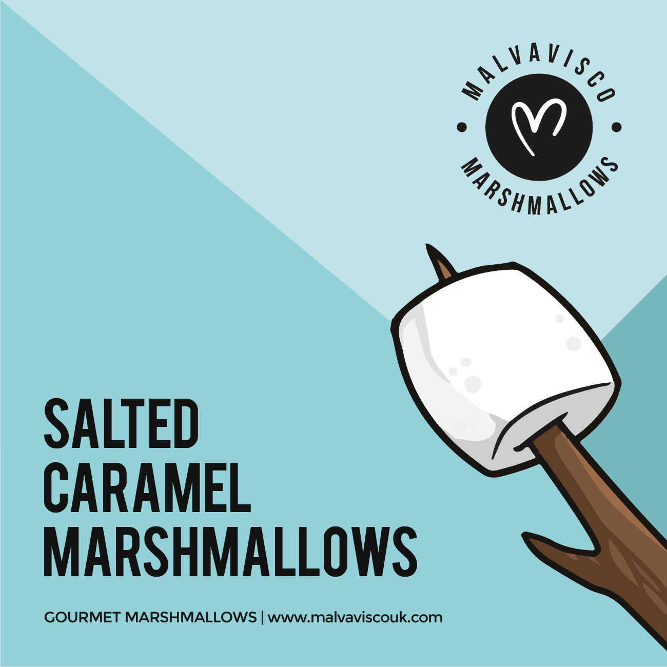Salted Caramel gourmet marshmallow box label